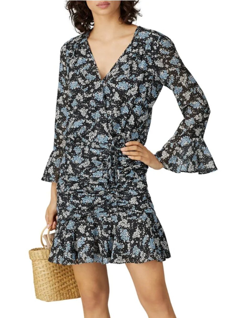 Veronica Beard Black Multi Sean Dress Floral